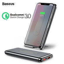 Load image into Gallery viewer, Baseus 10000mAh Quick Charge 3.0 Power Bank Portable Qi Wireless Charger