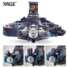 Load image into Gallery viewer, Rechargeable head lamp flashlight head lantern led cap light usb fishing headlamp xml t6 led bike headlamp torch 18650 battery